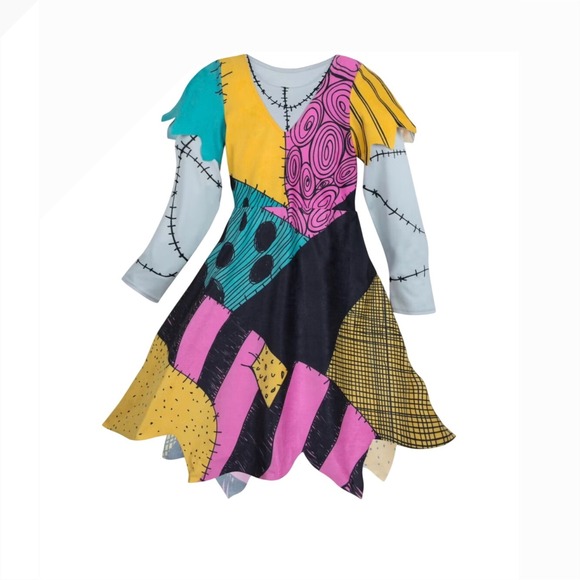 Disney Sally Nightmare Before Christmas Costume Dress Leggings Girls‎ 7/8 - Picture 2 of 11